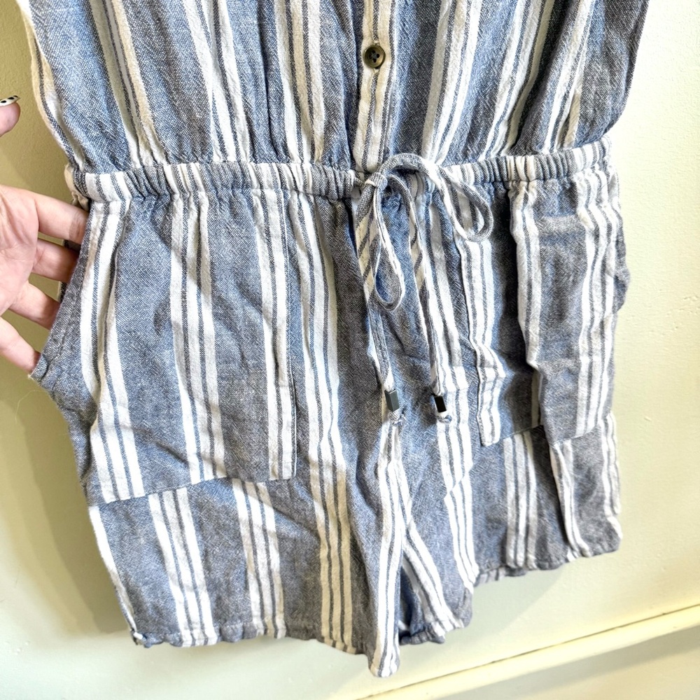 Kelly Reneé Striped Linen Blend Romper - Picture 5 of 6